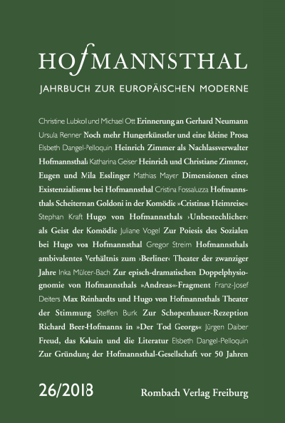 Cover of book: Hofmannsthal Jahrbuch zur Europäischen Moderne