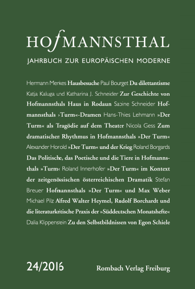 Cover of book: Hofmannsthal Jahrbuch zur Europäischen Moderne
