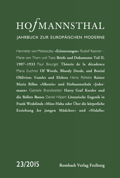 Cover of book: Hofmannsthal Jahrbuch zur Europäischen Moderne