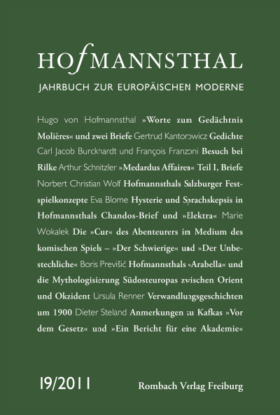 Cover of book: Hofmannsthal Jahrbuch zur Europäischen Moderne