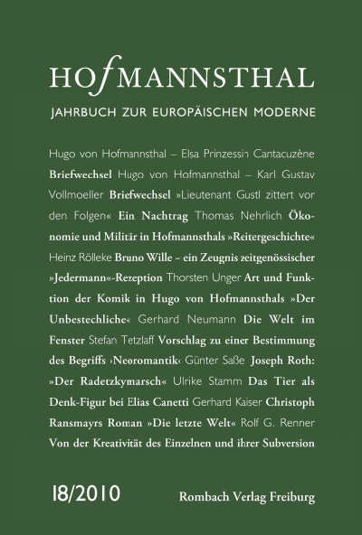 Cover of book: Hofmannsthal Jahrbuch zur Europäischen Moderne
