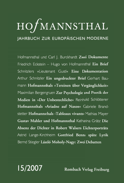 Cover of book: Hofmannsthal Jahrbuch zur Europäischen Moderne
