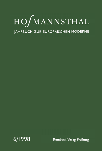 Cover des Buchs: Hofmannsthal Jahrbuch zur Europäischen Moderne