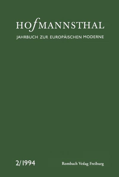 Cover of book: Hofmannsthal Jahrbuch zur Europäischen Moderne
