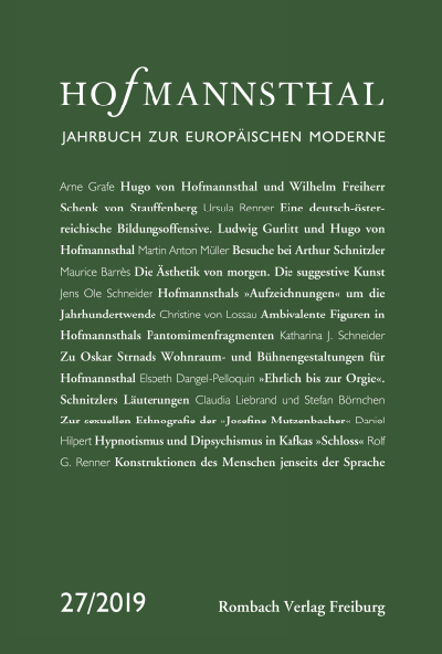 Cover of book: Hofmannsthal - Jahrbuch zur Europäischen Moderne