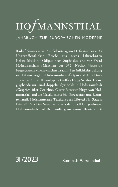 Cover of book: Hofmannsthal – Jahrbuch zur Europäischen Moderne