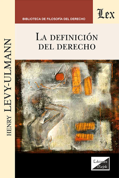 Cover of book: Definicion del derecho, la