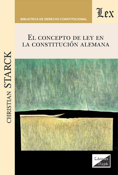 Cover of book: Concepto de ley en la constitución alemana