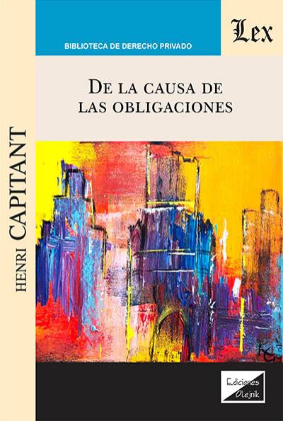 Cover of book: De la causa de las obligaciones