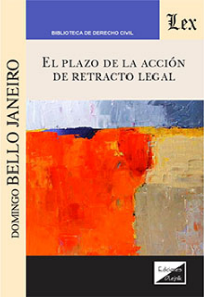 Cover of book: Plazo de la accion de retracto legal. El