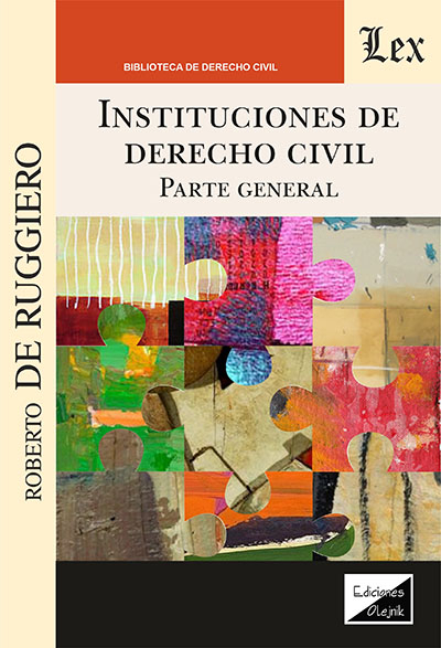 Cover of book: Instituciones de derecho civil. Parte general