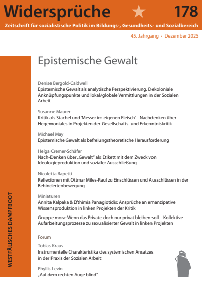 Cover der Ausgabe: Widersprüche Jahrgang 45 (2025), Heft 178