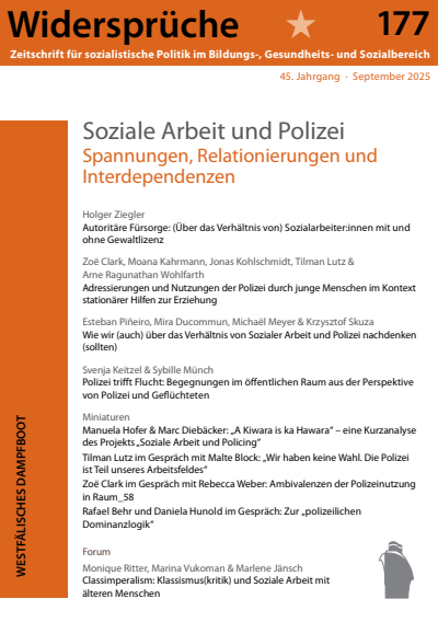 Cover der Ausgabe: Widersprüche Jahrgang 45 (2025), Heft 177